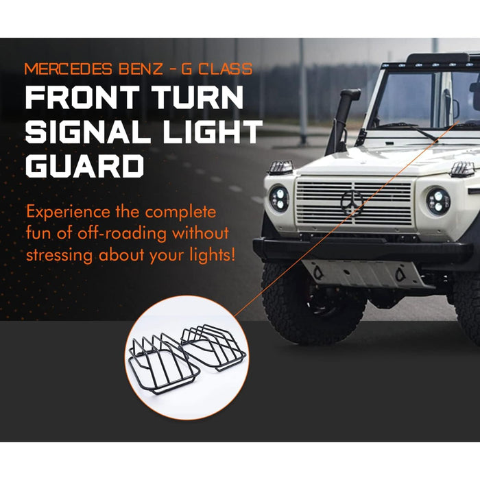 Front Turn Signal Light Guard Compatible With Mercedes-Benz G-Class W463 (Metal Cage Cover Protector)