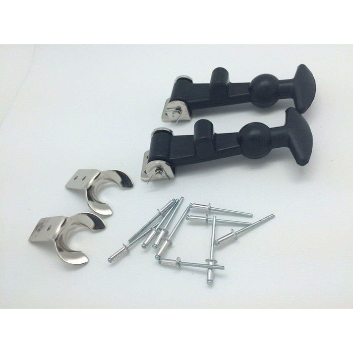 Universal Black Rubber Hood Bonnet Pins Kit Lock Latch Catch Hold-Down Set