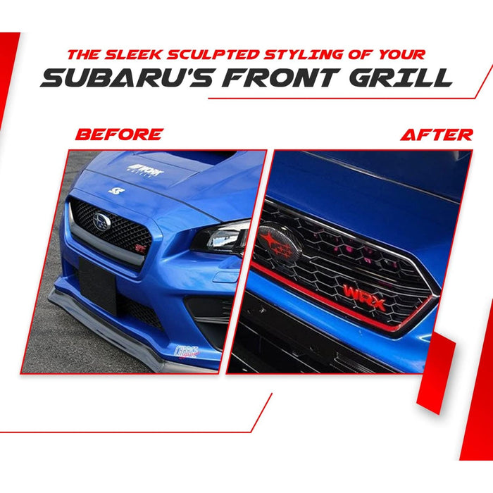 Red Pinstripe Front Grille Decal Compatible With Subaru WRX STI (2015–2019)