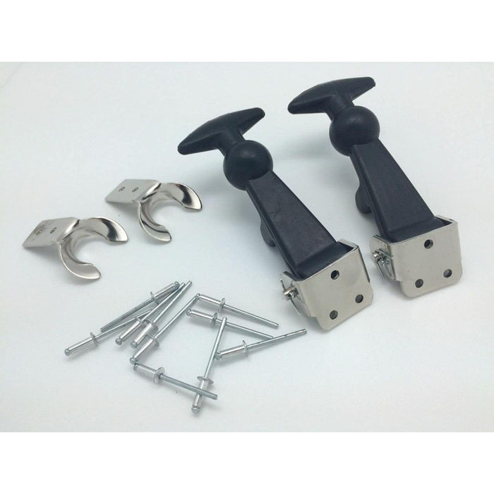 Universal Black Rubber Hood Bonnet Pins Kit Lock Latch Catch Hold-Down Set