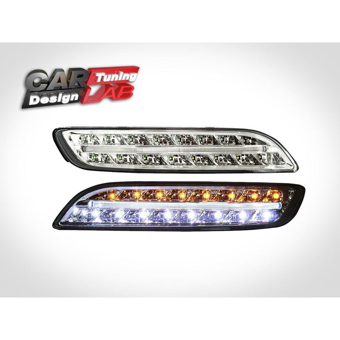 3-in-1 LED DRL Fog Lights with Turn Signal – Chrome Lens for Porsche 911 997 (2005–2009)