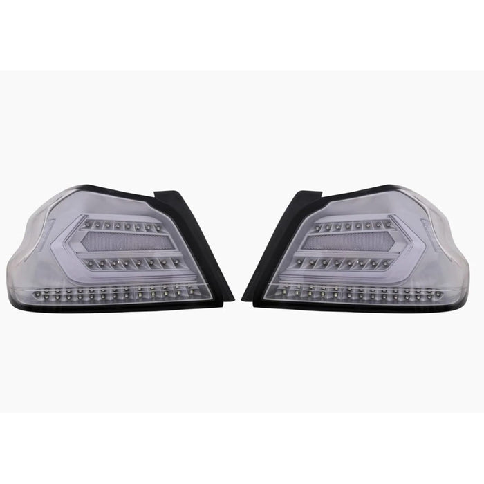 LED Tail Lights with Sequential Indicator – Clear Lens White Bar for Subaru WRX STI (2015–2021)