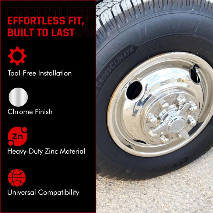 Chrome Plated Wheel Spinner Universal Fit 3-Bar Straight Stud Mount