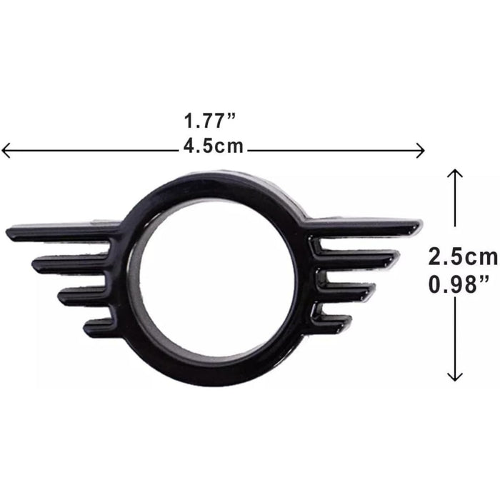 Black Satin Metal Door Pin Surround Badge – 2pcs for MINI Cooper (Gen1 / Gen2 / Gen3)