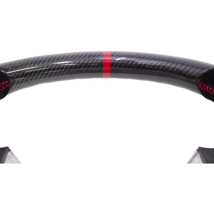 Carbon Fiber Suede Steering Wheel Red Stitching for Suzuki Swift Sport ZC33S 2017–2023