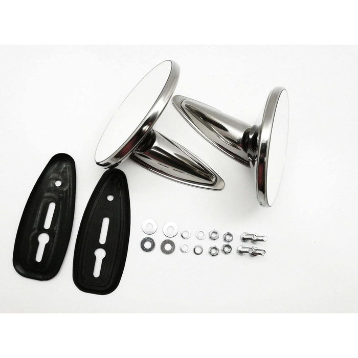 Vintage Classic Round Chrome Mirrors Set – Universal Fit (60s–80s Style)