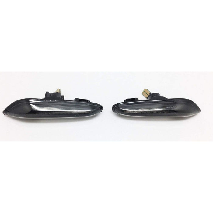 LED Side Marker Lights Compatible With BMW E82 / E87 / E90 / E91 / E92 / E93 - Crystal Smoke Lens