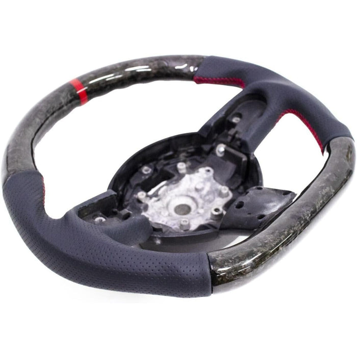 Forged Carbon Fiber Steering Wheel Perforated Leather Red Stitching for Mini Cooper R55 R56 R58 R59 S Mk2 2007–2013