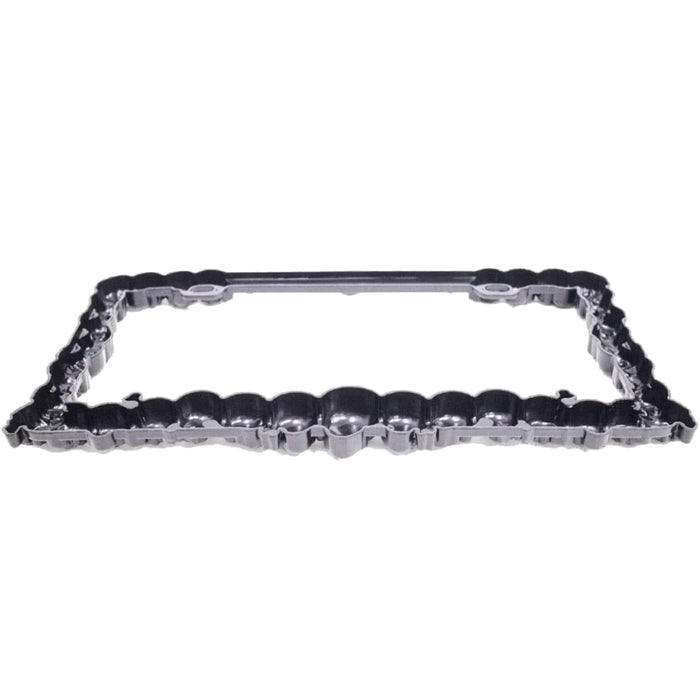 3D Chrome Skull License Plate Frame (Black, USA Size)