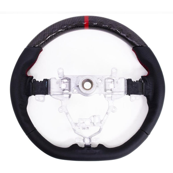 Carbon Fiber Perforated Leather Steering Wheel Red Stitching for Suzuki Swift Sport ZC33S 2017–2023
