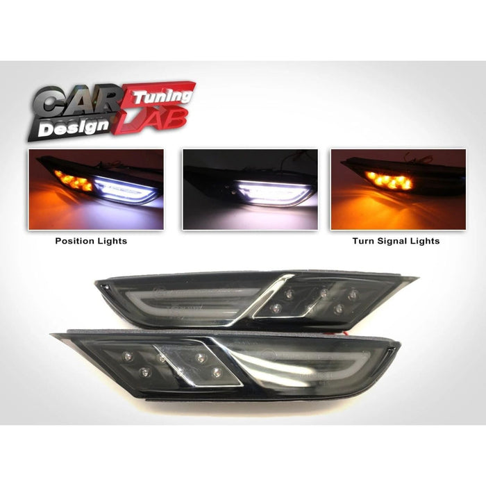 Dual Amber/White LED Front Side Marker Lights (Smoke Lens) – For Nissan GT-R R35 (2009–2024)