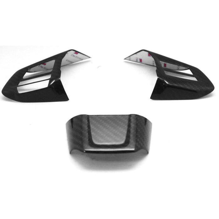Carbon Fiber Steering Wheel Button Trim Cover Compatible With Subaru WRX STI VA 2018–2021 (Manual Transmission)