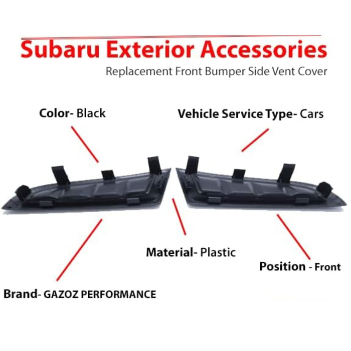 Front Bumper Side Vent Covers RH+LH Compatible With Subaru Impreza WRX STI (2006–2007 GDF)