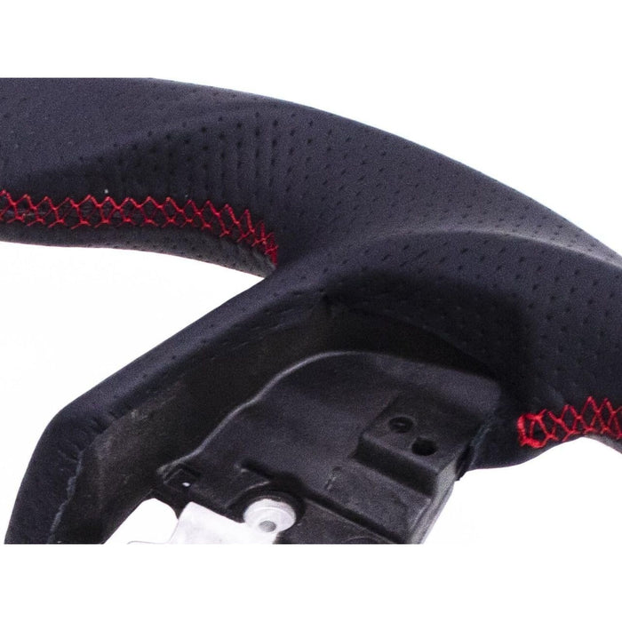 Carbon Fiber & Perforated Leather Steering Wheel – Red Stitching for Subaru Forester, Crosstrek, Outback & Legacy (2015–2018)