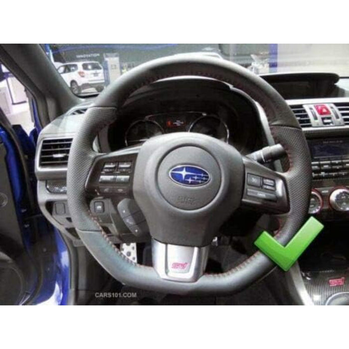 Carbon Fiber Steering Wheel Covers Compatible With 2015-2019 Subaru WRX STI VA (Glossy Finish)