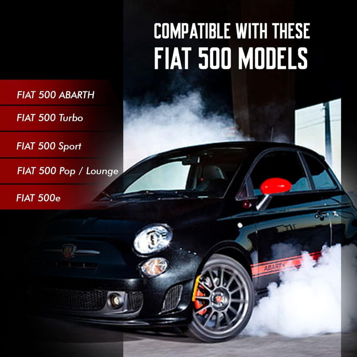 Door Handle Cover Trim Set of 4 Compatible with 2007-2021 Fiat 500 / 500C / Abarth - Gloss Black