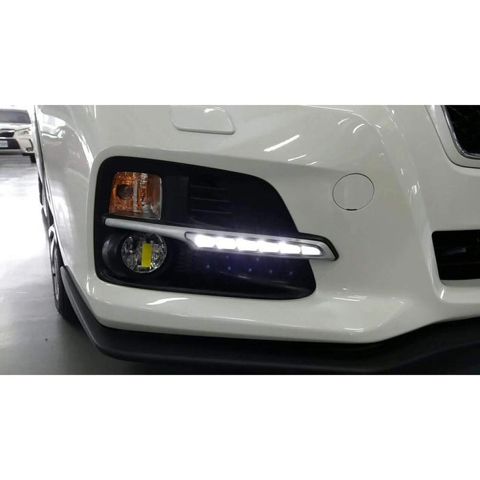 Upgrade White LED Daytime Running Lights Fog Light Bezels – For Subaru Levorg (2014–2017)