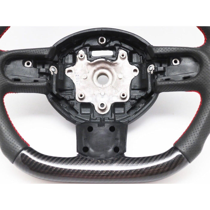 Carbon Fiber Perforated Leather Steering Wheel Red Stitching for Mini Cooper R55 R56 R58 R59 S Mk2 2007–2013