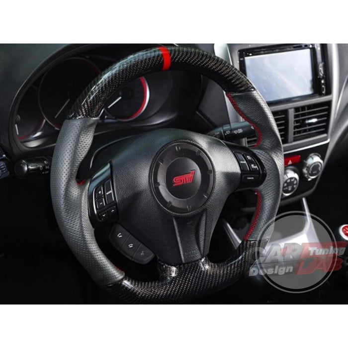 Steering Wheel – Carbon Alcantara Red Stripe For Subaru WRX/STI GR (2008–2014)