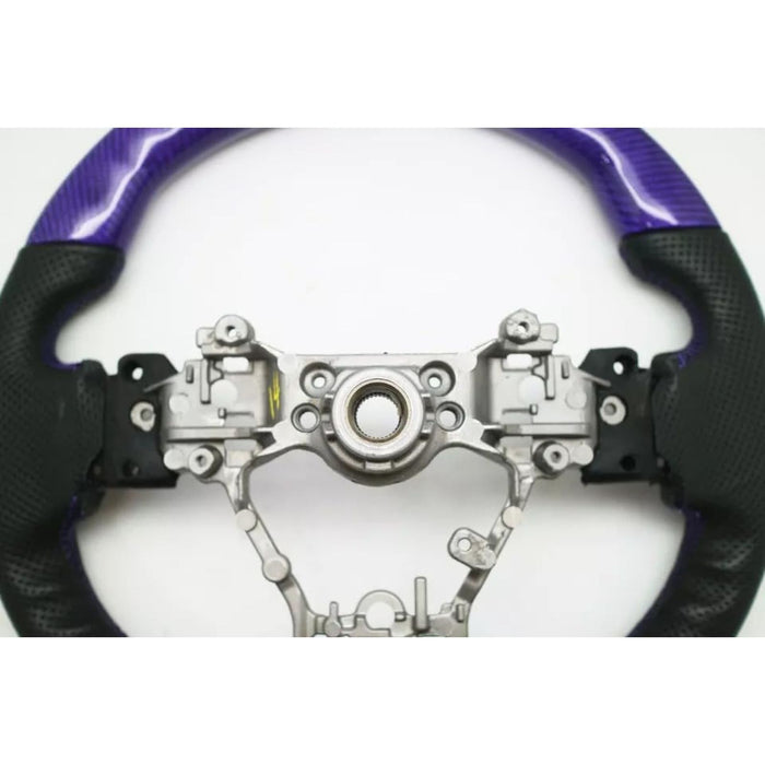 Purple Carbon D-Shape Leather Steering Wheel for 2015–2021 Subaru WRX STI VA