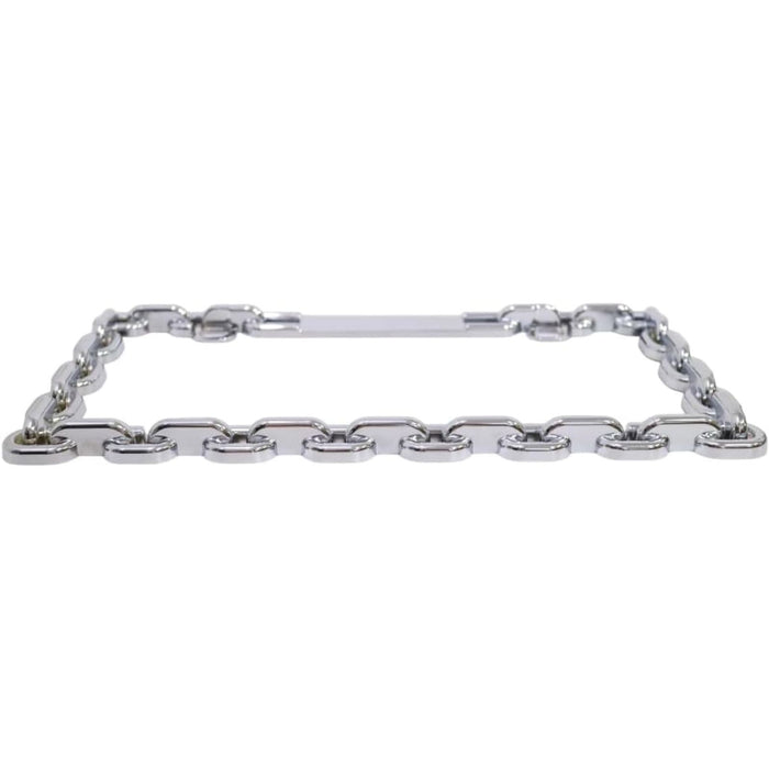 3D Chain Style Chrome Aluminum License Plate Frame – USA Standard Size (Not Plastic)