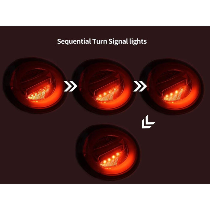 O-Ring Style LED Tail Lights with Sequential Indicators for Volkswagen New Beetle 1998–2005