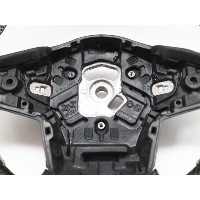 Carbon Fiber & Perforated Leather Steering Wheel – White Stitching for Toyota Supra (2020–2026)