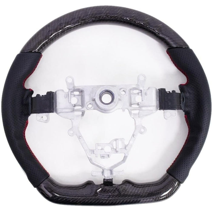 Carbon Fiber Perforated Leather Steering Wheel Red Stitching for Suzuki Jimny 2018–2024