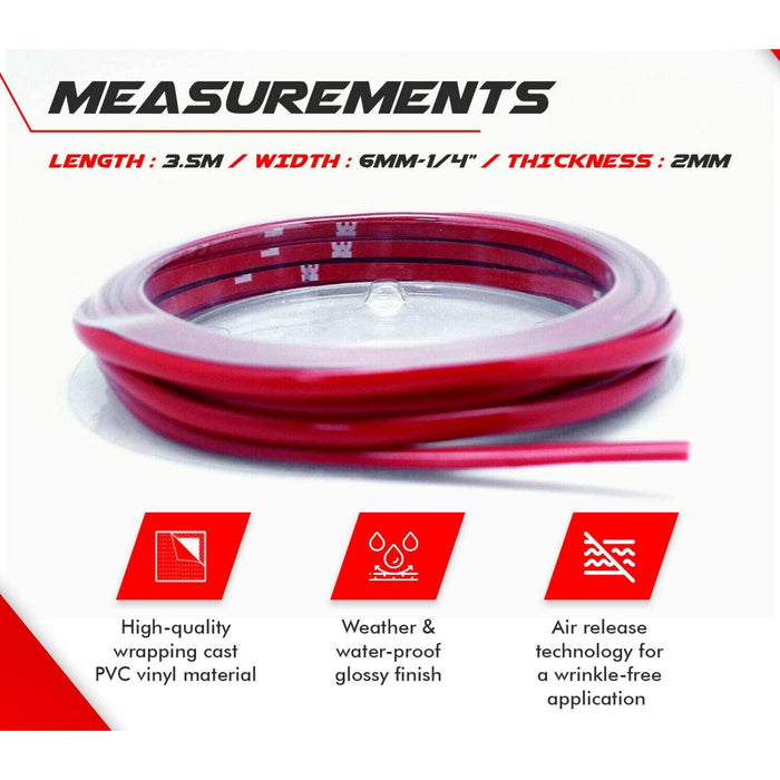 Red Pinstripe Front Grille Decal Compatible With Subaru WRX STI (2015–2019)