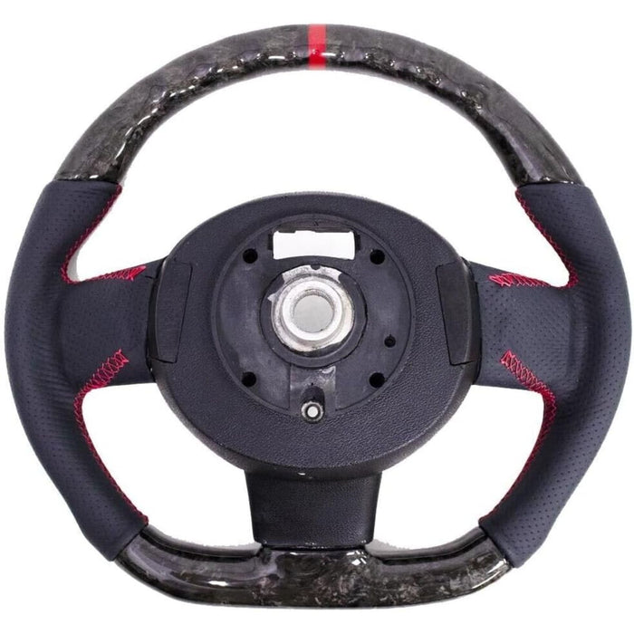 Forged Carbon Fiber Steering Wheel Perforated Leather Red Stitching for Mini Cooper R55 R56 R58 R59 S Mk2 2007–2013