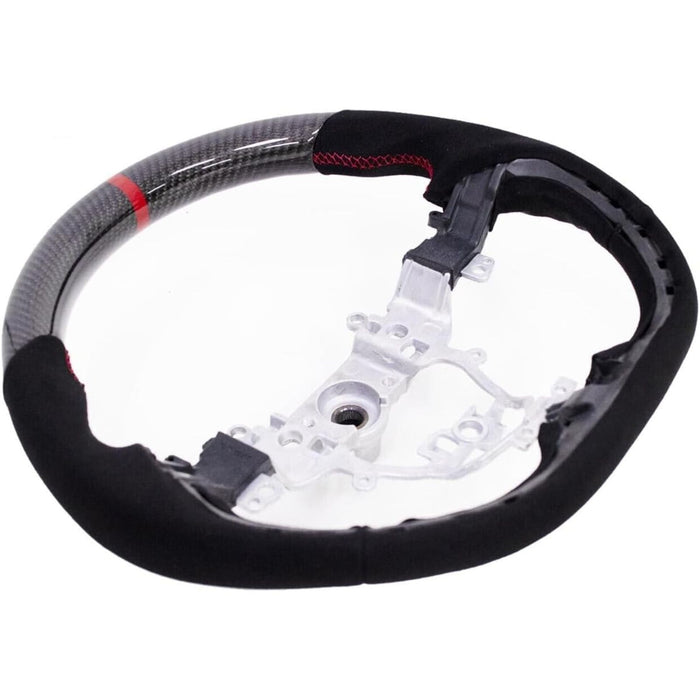 Carbon Fiber Suede Steering Wheel Red Stitching for Suzuki Swift Sport ZC33S 2017–2023