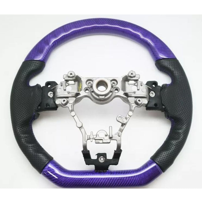 Purple Carbon D-Shape Leather Steering Wheel for 2015–2021 Subaru WRX STI VA