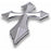 3D Pointed Cross Chrome Silver Emblem Decal – Universal Fit for Cars, Trucks & Motorcycles
