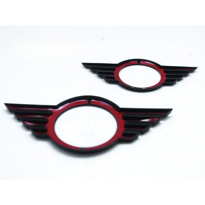 Front & Rear Glossy Black Emblem Badge Cover Compatible With Mini Cooper Clubman F54 (2019+)