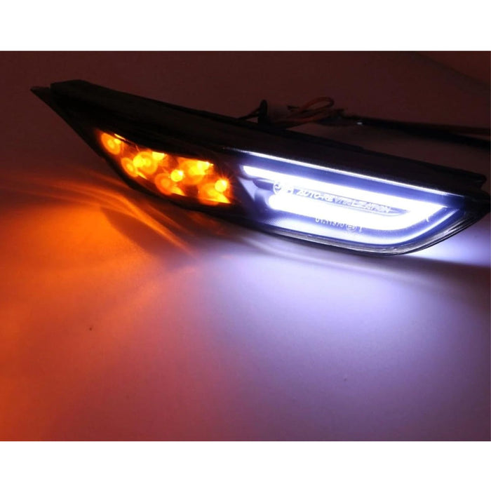 Dual Amber/White LED Front Side Marker Lights (Smoke Lens) – For Nissan GT-R R35 (2009–2024)
