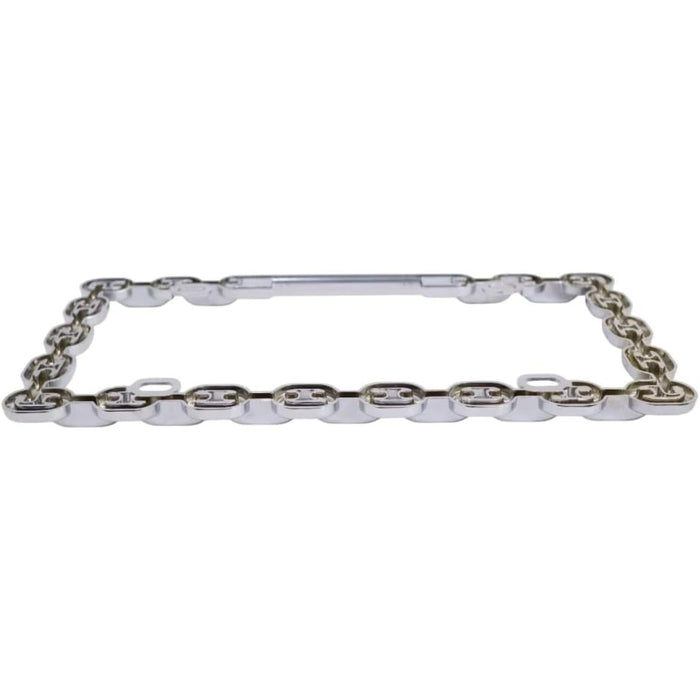 3D Chain Style Chrome Aluminum License Plate Frame – USA Standard Size (Not Plastic)
