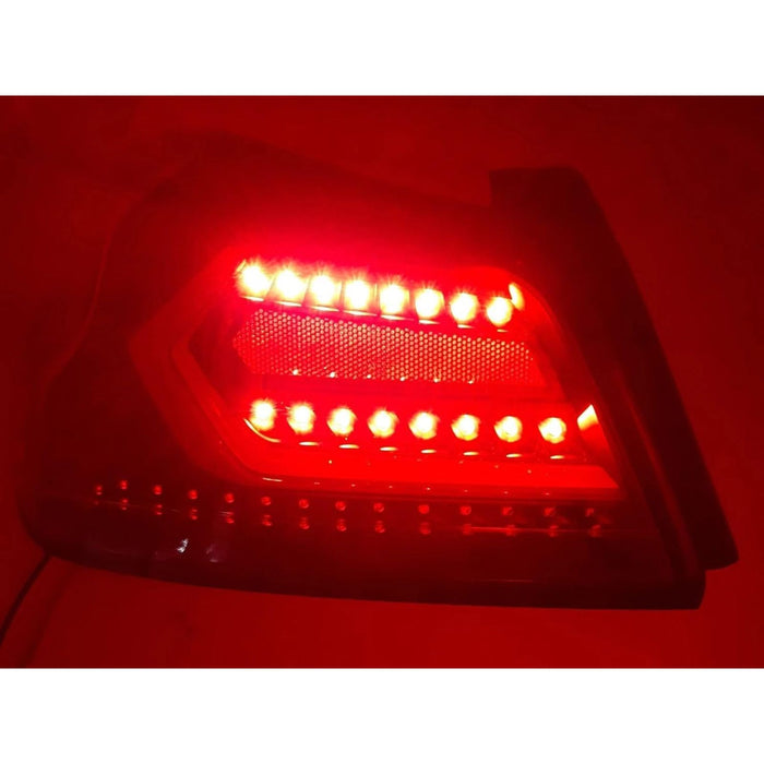 LED Tail Lights with Sequential Indicator (Red Bar / Black Housing) – For Subaru WRX / STI (2015–2021)