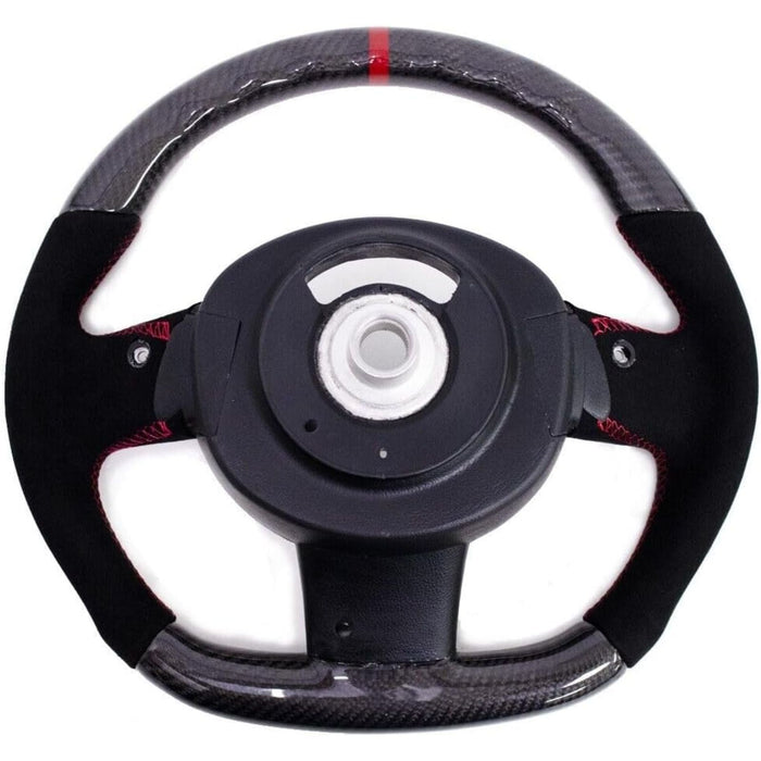 Custom Carbon Fiber Steering Wheel with Red Stripe for Mini Cooper R50 / R52 / R53 (2002–2008)