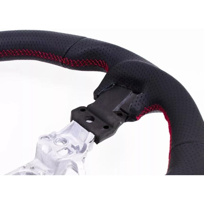 CarLab Black Aluminum Leather Steering Wheel – 2015–2021 Subaru WRX STI VA