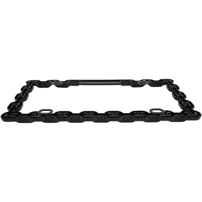 3D Chain Style Black Aluminum License Plate Frame – USA Standard Size