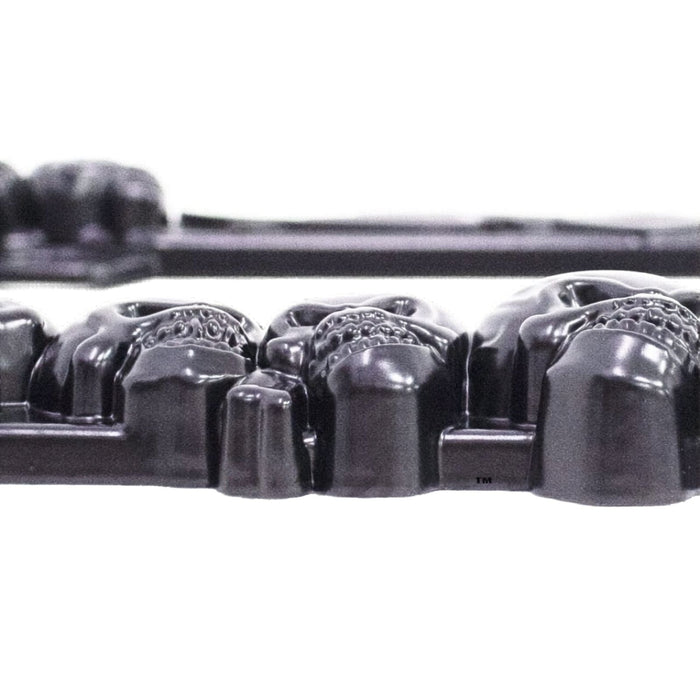 3D Chrome Skull License Plate Frame (Black, USA Size)