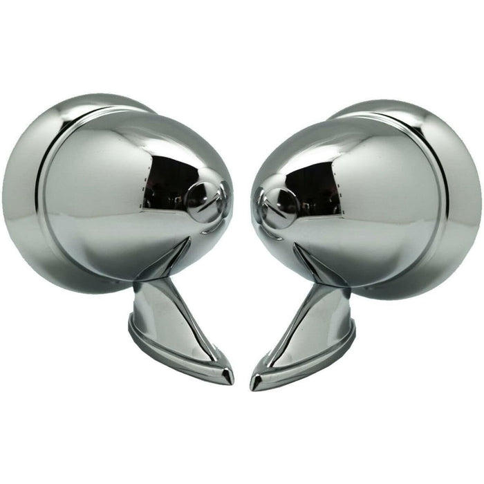 Universal Vintage Classic Chrome Outside Mirrors Pair - Retro Round Style for 60's 70's 80's Cars