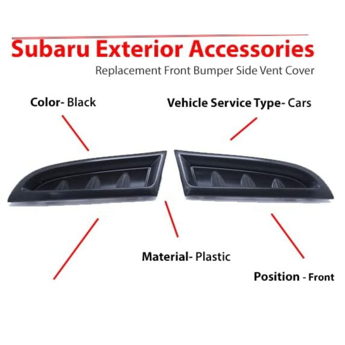 Front Bumper Side Vent Covers RH+LH Compatible With Subaru Impreza WRX STI (2006–2007 GDF)