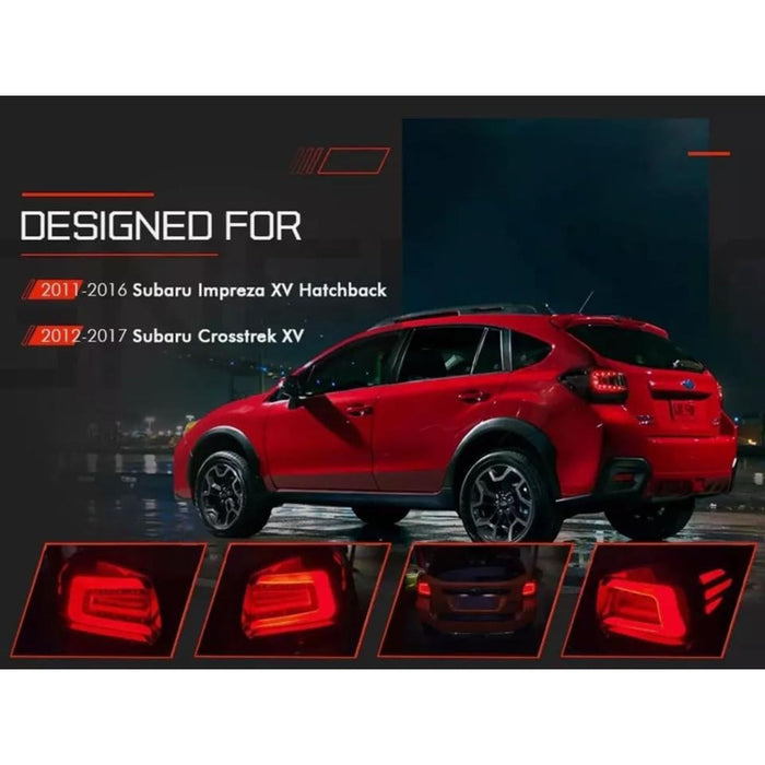 LED Tail Light Red/Clear for Subaru Crosstrek XV Impreza Sport 2012–2017