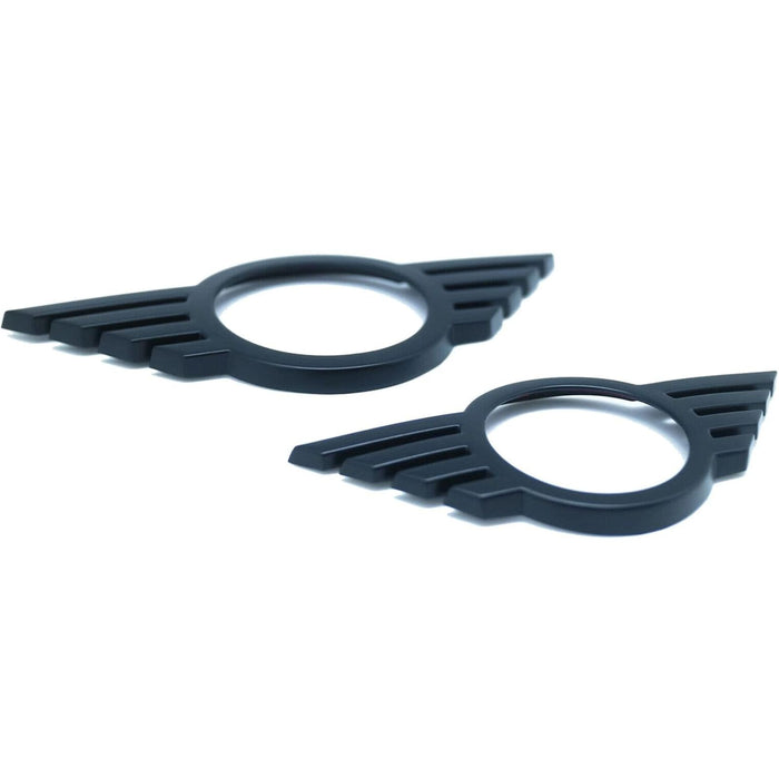 Metal Front & Rear Matte Black Emblem Badge Cover Compatible with 2018+ Mini Cooper F55 F56 F57