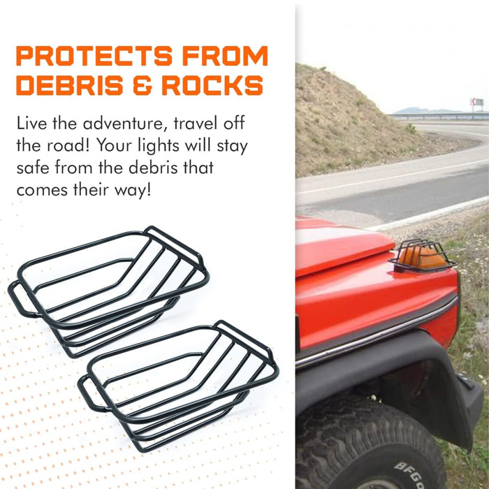 Front Turn Signal Light Guard Compatible With Mercedes-Benz G-Class W463 (Metal Cage Cover Protector)