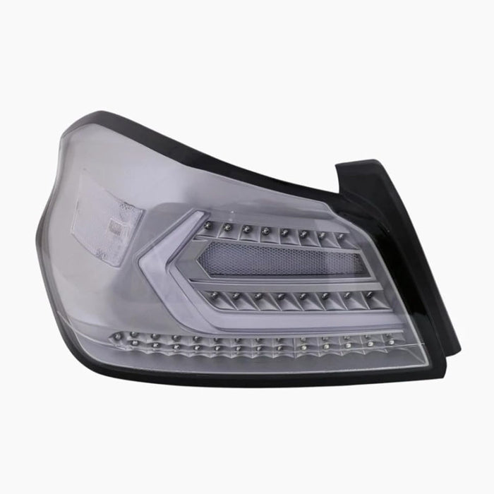 LED Tail Lights with Sequential Indicator – Clear Lens White Bar for Subaru WRX STI (2015–2021)