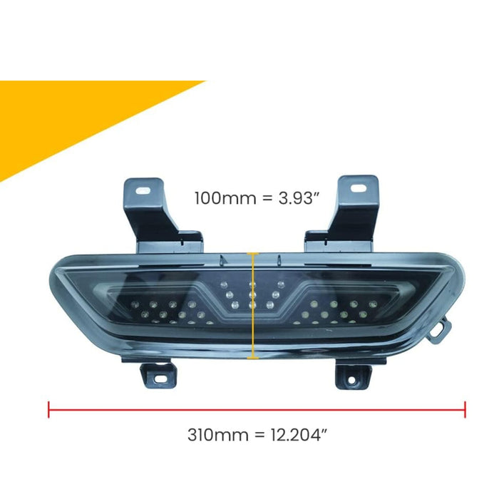Smoked F1 LED Rear 4th Brake Light Fog Lamp Reverse Light Compatible with Ford Mustang 2015-2017