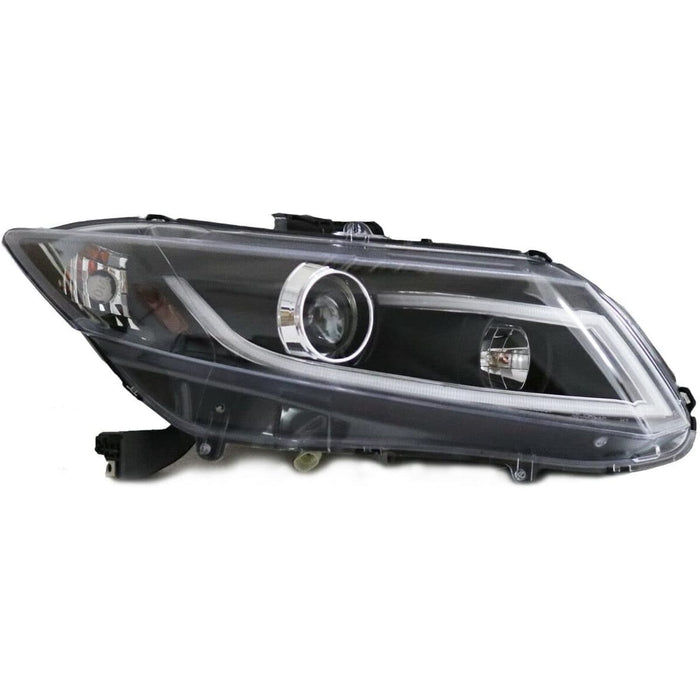 Projector Headlights Assembly with LED Daytime Running Light Bar Compatible with 2012-2015 Honda Civic Sedan