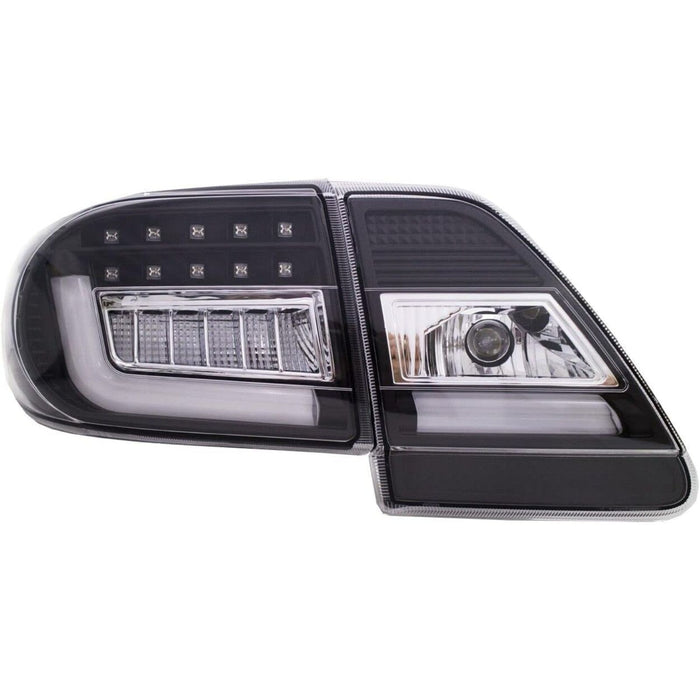 L-Shape LED Tail Lights for Toyota Corolla Altis (2011–2013) Black Housing / White Bar